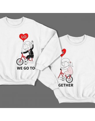 Парные свитшоты для влюбленных "We go" ("мы едем") и "Together" ("вместе") Парные свитшоты для влюбленных "We go" ("мы едем") и "Together" ("вместе")